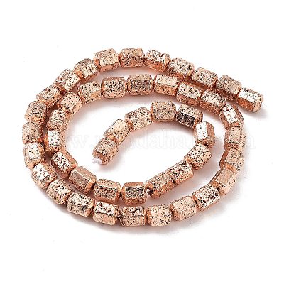 Гальванические бусины из натуральной лавы G-H303-A10-RG02-1