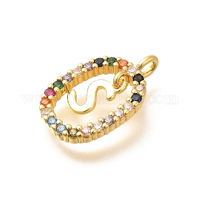 Латунные микро проложить кубического циркония подвески ZIRC-P123-01G-S02-1