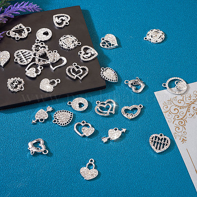 32шт 16 стильные подвески из сплава со стразами ALRI-TA0001-16-1