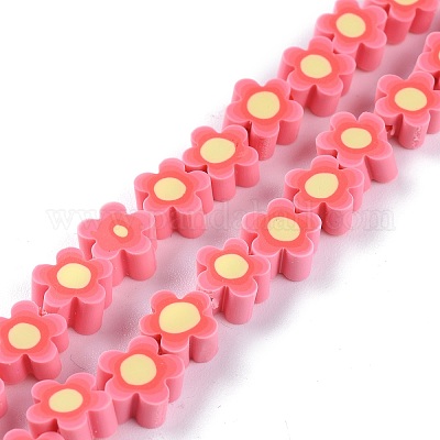 Handgemachte Blumen-Polymer-Tonperlenstränge&nbsp;LS-CLAY-M003-07K-1