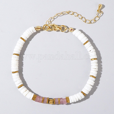 Естественно розовый кварц бисером браслеты VY9636-1-1