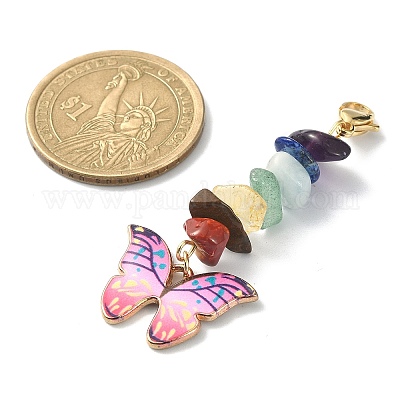 Подвески из эмали из сплава бабочки HJEW-JM01192-01-1