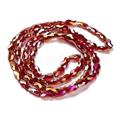 Стеклянные бусины с гальваническим покрытием  EGLA-P066-01A-AB11-1