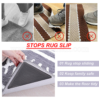 4pcs/set Anti-slip Mat Grippers For Home Carpet, Keep Rug Pad From Curling,  Perfect For Living Room, Kitchen And Bathroom