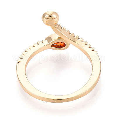 Каплевидная латунная микропаве кубический цирконий чашка колец закрепка KK-T076-08G-1