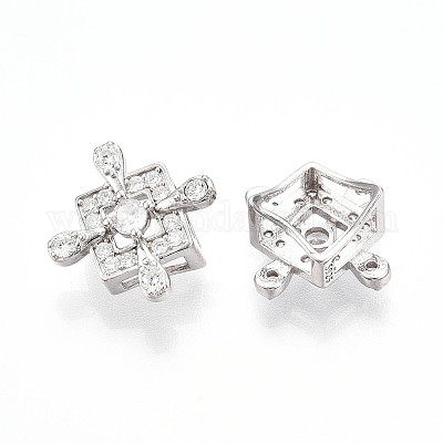 925 подвеска-слайдер из стерлингового серебра с микропаве из прозрачных кубических цирконий STER-T007-145P-1