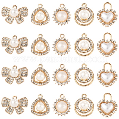 20 шт. 5 стиля подвески из сплава со стразами ALRI-FS0001-06-1