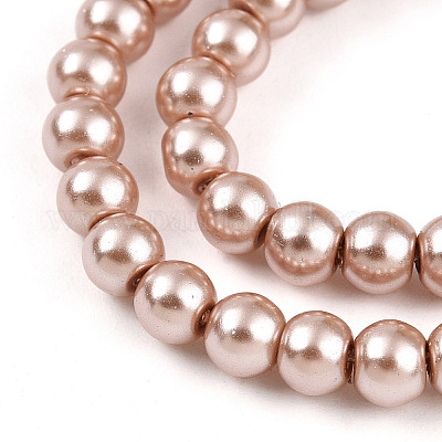 Выпечка окрашены перламутровый стекла жемчужные нити круглый шарик HY-Q003-4mm-11-1