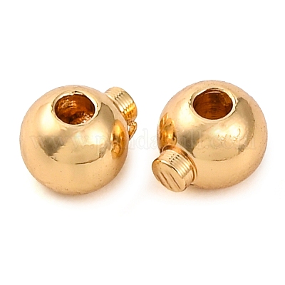 Зажимные бусины из латуни&nbsp;KK-K378-41G-1