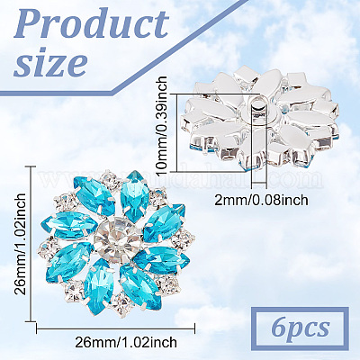 6 шт. латунные пуговицы с 1 отверстиями на ножке BUTT-FG0001-15E-1