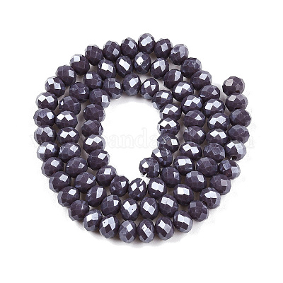 Стеклянные бусины с гальваническим покрытием  EGLA-A044-P6mm-A11-1