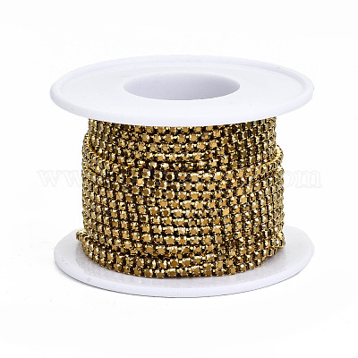 Гальванические латунные цепочки со стразами и стразами CHC-T006-SS6.5-01G-1