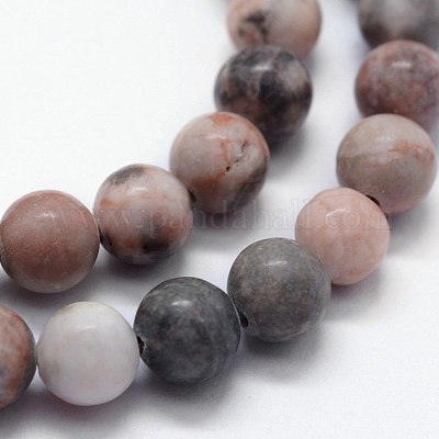Натуральный розовый зебра яшма бисер прядь G-I199-26-10mm-1