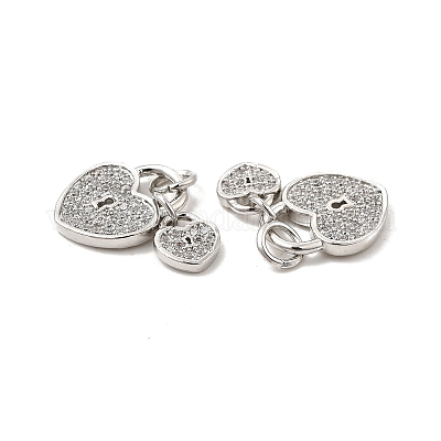 Латунные микропаве прозрачные кубические циркониевые подвески KK-E068-VB175-1