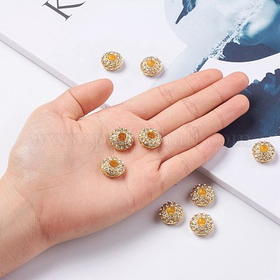 Бусины из сплава и страза RSB065-G-1