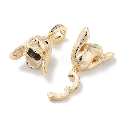 Латунные микро проложить кубического циркония кулон поручительств KK-C077-10G-1