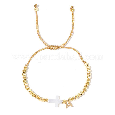 Плетеные браслеты из латуни и натуральных ракушек для женщин UD0846-1-1