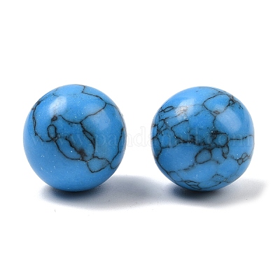 Синтетические бирюзовые круглые шарики G-I174-16mm-03-01-1