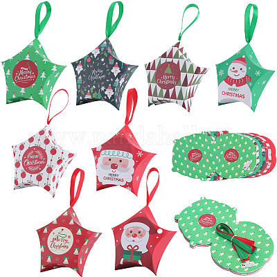 16 шт. 8-х цветные рождественские подарочные коробки в форме звезд CON-SP0001-01-1