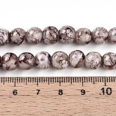 Выпечка окрашенные стеклянные бусины пряди DGLA-N003-8mm-A05-1