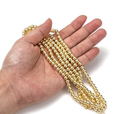 Гальванизировать немагнитных синтетический гематит нитей бисера X-G-Q466-6mm-01-1