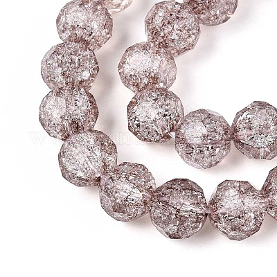 Прозрачные треск стекла бисер нитей GLAA-N053-10mm-03-1