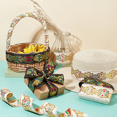 14 м 2 цвета полиэстеровые ленты с вышивкой в этническом стиле OCOR-GA0001-54-1