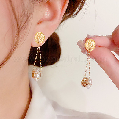 24 шт. 12 шт. фурнитура для сережек из нержавеющей стали 304 STAS-AR0002-02G-1