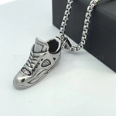 Ожерелья из нержавеющей стали с подвеской в виде спортивного кроссовка для женщин и мужчин WT9637-1