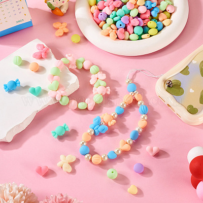 140 г 7 прорезиненных акриловых бусины SACR-TA0001-37-1