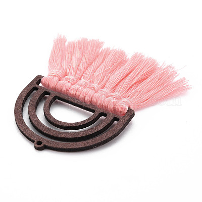 Кулоны с кисточкой из поликоттона (полиэстера) FIND-T052-14E-1