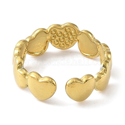 Открытое кольцо-манжета из нержавеющей стали 304 с ионным покрытием (IP) для женщин RJEW-F166-08G-02-1