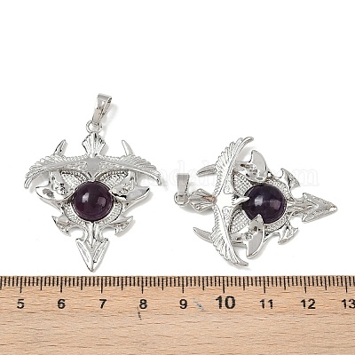 Природный аметист треугольник подвески G-G293-01P-20-1