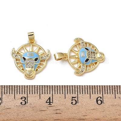 Латунные микропаве прозрачные подвески с фианитом KK-F924-0G-01-1