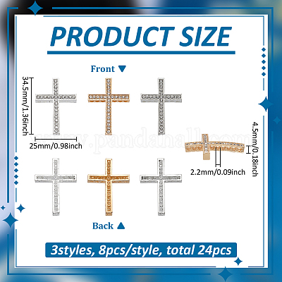 24шт 3 цвета подвески из сплава со стразами&nbsp;FIND-FG0005-30-1