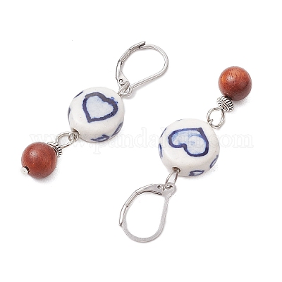 Фарфоровые серьги-гвоздики EJEW-JE06304-1