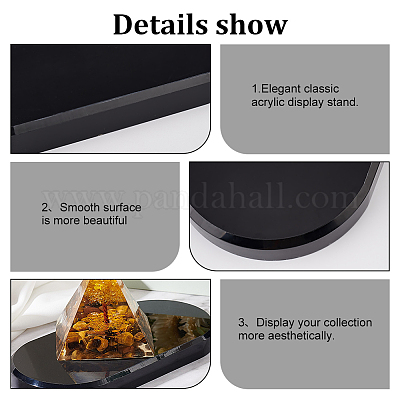 Овальная подставка из непрозрачного акрила DJEW-WH0034-50A-1