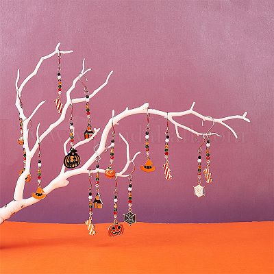 Хэллоуин тема сплава эмали кулон украшения HJEW-AB00251-1