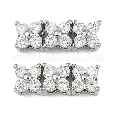 Экологичные прямоугольные подвески из латуни с микропаве и кубическим цирконием ZIRC-M087-10P-NR-1-1