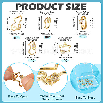 Латунь микропаве прозрачный кубический цирконий винт карабин брелоки KK-TA0002-47A-1