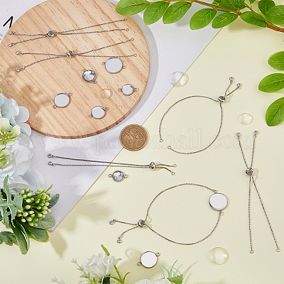 Наборы для изготовления браслетов из пустых купольных звеньев своими руками DIY-DC0002-48-1