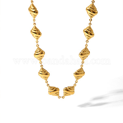 Ожерелья из хирургической нержавеющей стали 316l с цепочкой в форме сердца из ракушек для элегантного европейского стиля BF6500-4-1