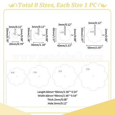 8 шт. 8 стиля акриловых листов DIY-WH0622-148C-1