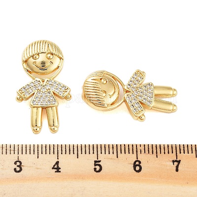 Подвески из латуни с покрытием из прозрачного кубического циркония KK-S379-09G-A-1