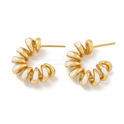 Серьги-гвоздики из латуни с реечным покрытием EJEW-C102-41G-03-1