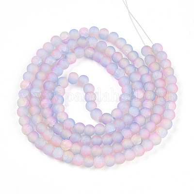 Стеклянные бусины кракле GLAA-N009-6mm-04-1