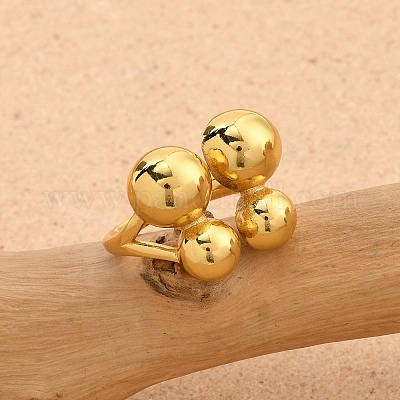 Латунные открытые манжеты для женщин RJEW-F171-01G-03-1