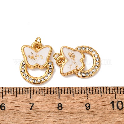 Подвески из нержавеющей стали 304 со стразами STAS-U061-11G-1