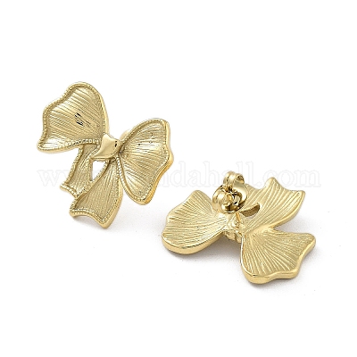 Серьги-гвоздики из нержавеющей стали 304 с ионным покрытием (IP) EJEW-P258-42G-1