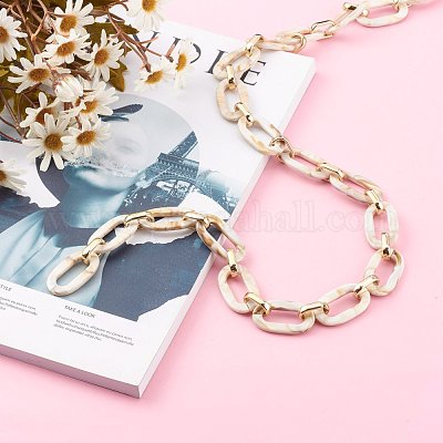 Акриловые кабельные цепи ручной работы AJEW-JB00947-01-1